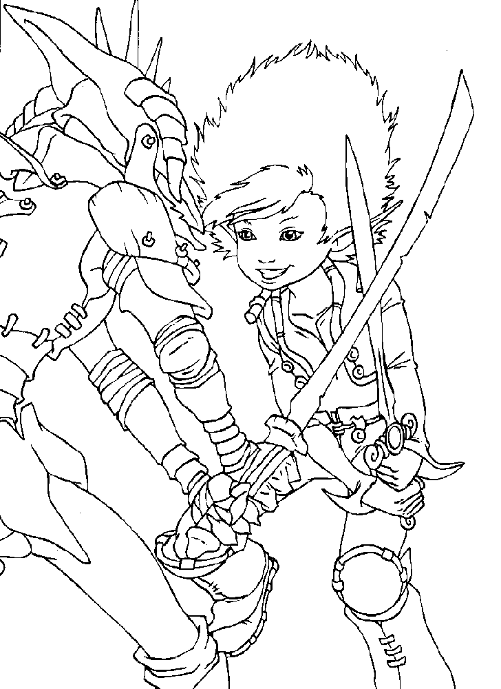 coloriage arthur et les minimoys combat